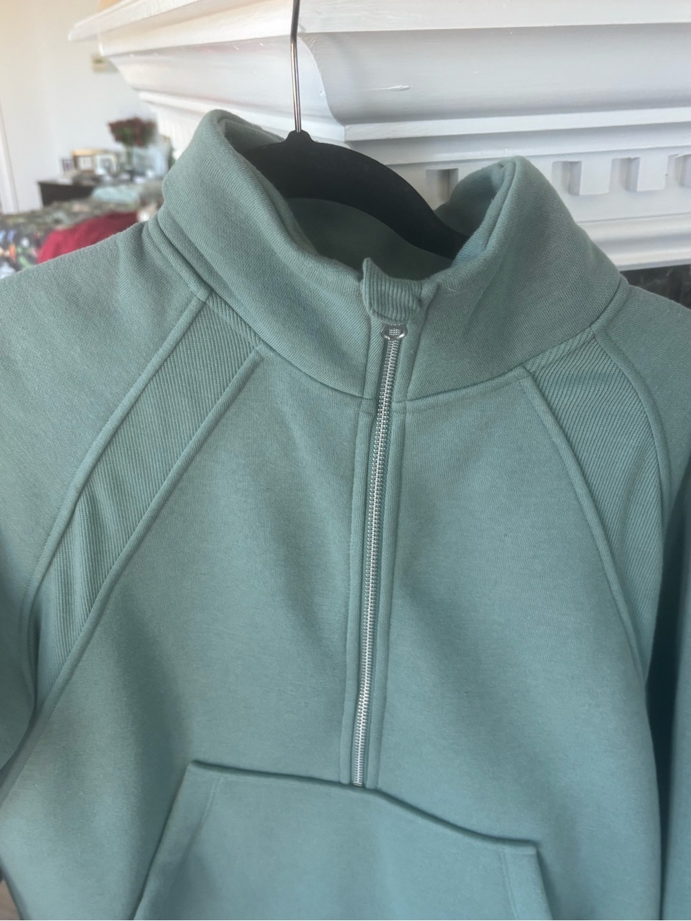 Danskin Sage Green Half-Zip Teddy Jacket